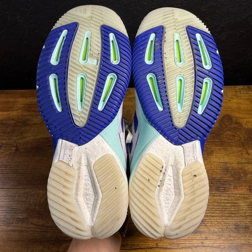 Adidas Crazyflight 5 IF9262 White Blue Mesh Volleyball Shoes Womens Size 8